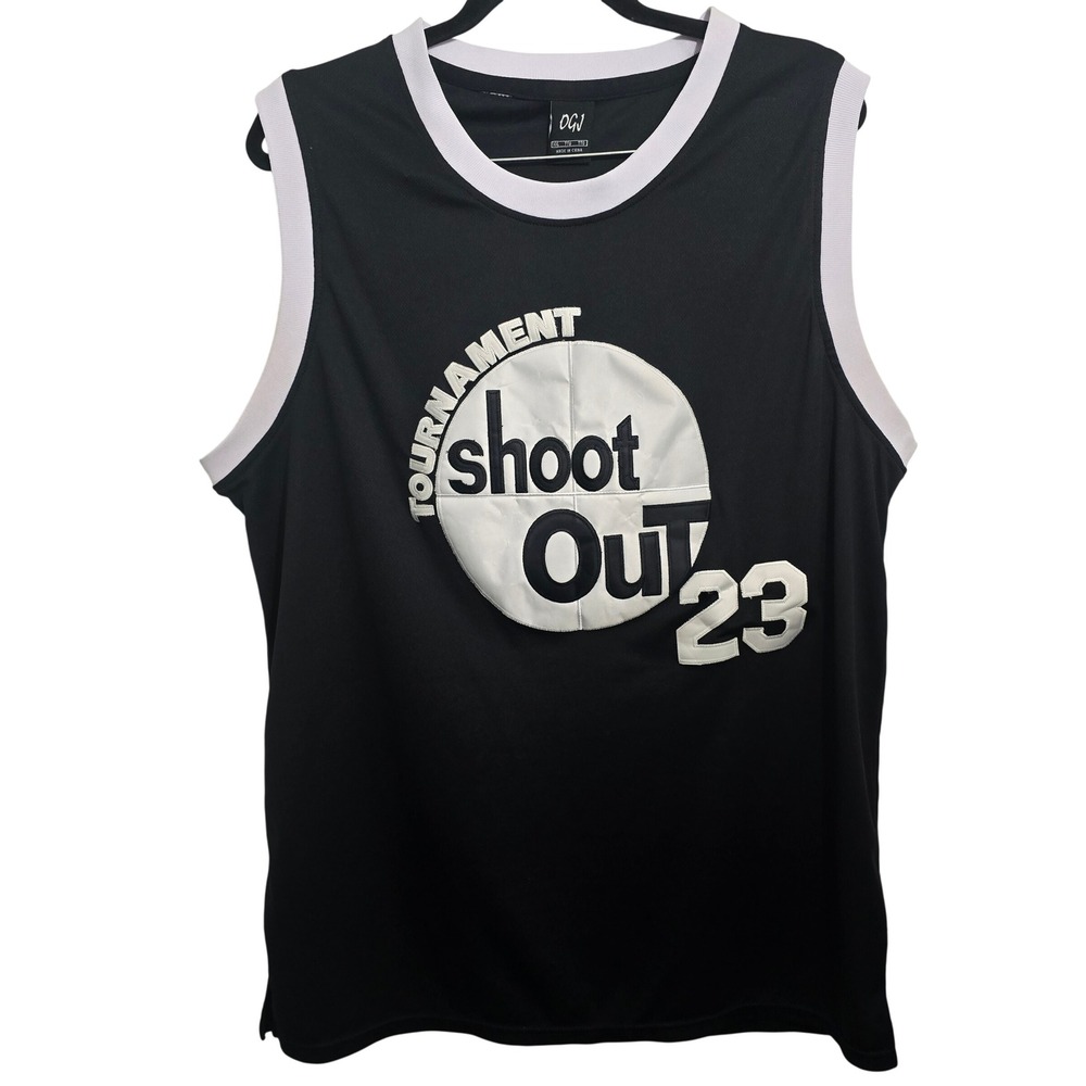 OGJ Tournament Shoot Out 23 Basketball Jersey Mens XXL Black White Motaw 23 Mesh